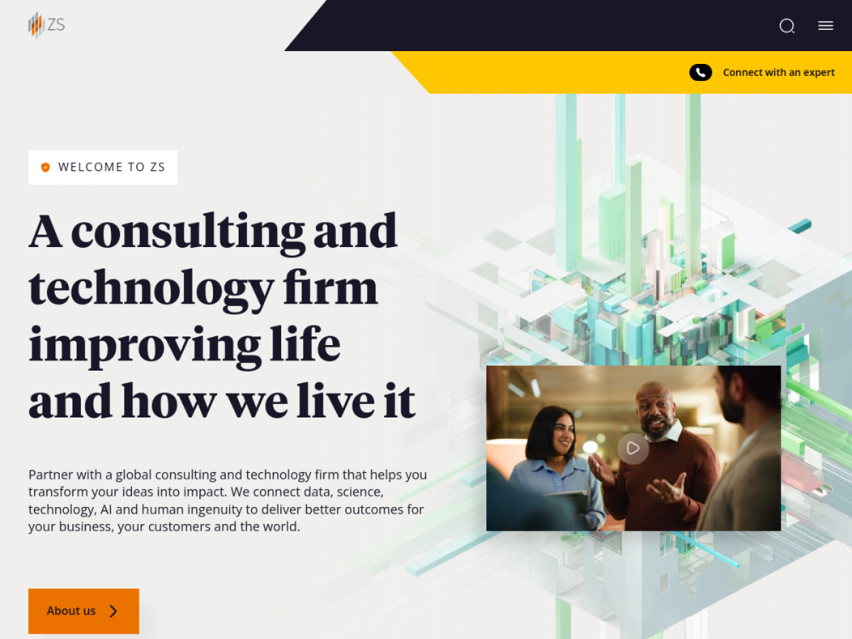 ZS consulting and technology firm homepage